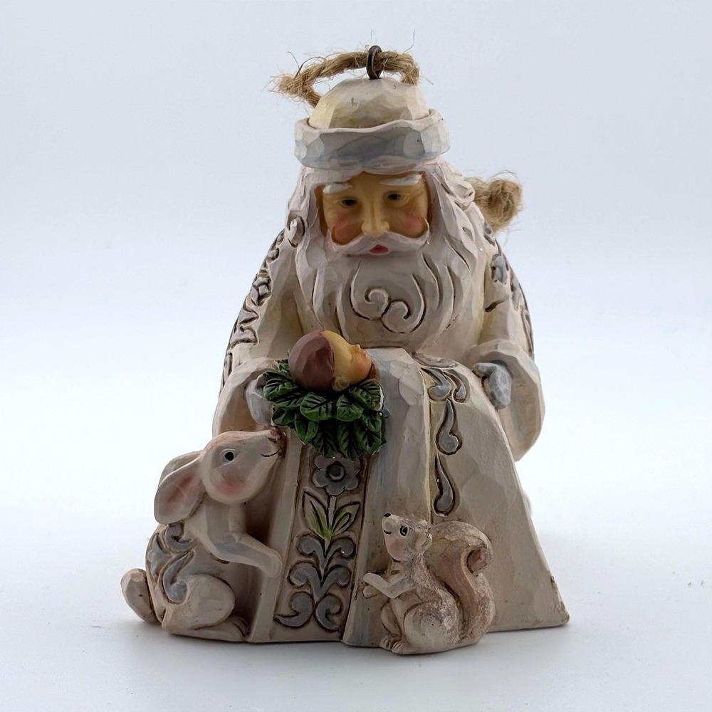 Jim Shore Heartwood Creek Kneeling Santa with Baby & Animals Ornament